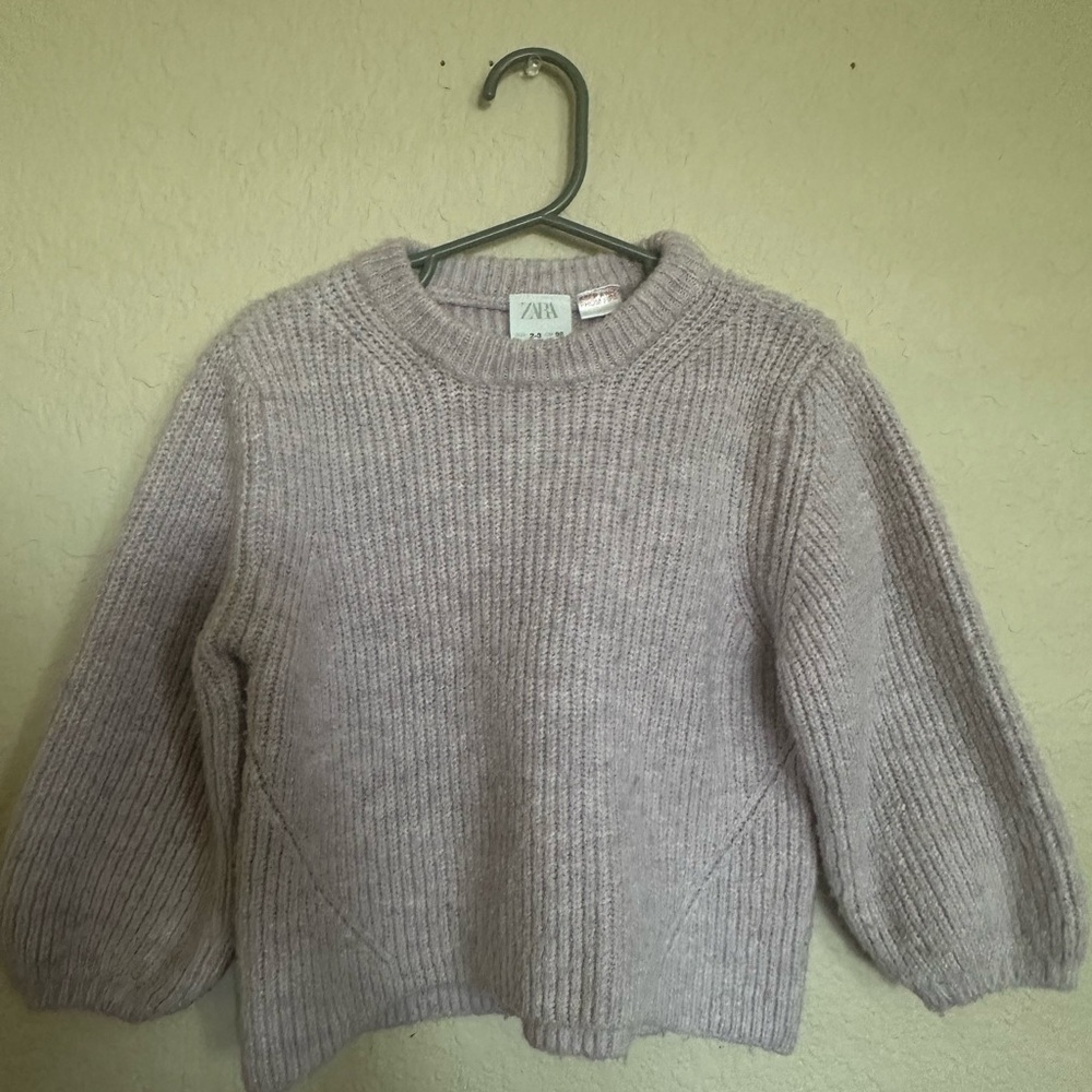 Zara Soft Ribbed Pullover in Light lavender